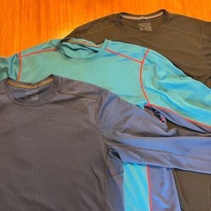 Patagonia midweight capiline crew base layer, size men’s XL - three shirts